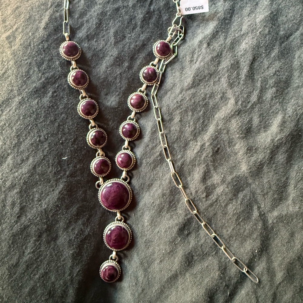 Statement purple spiny necklace